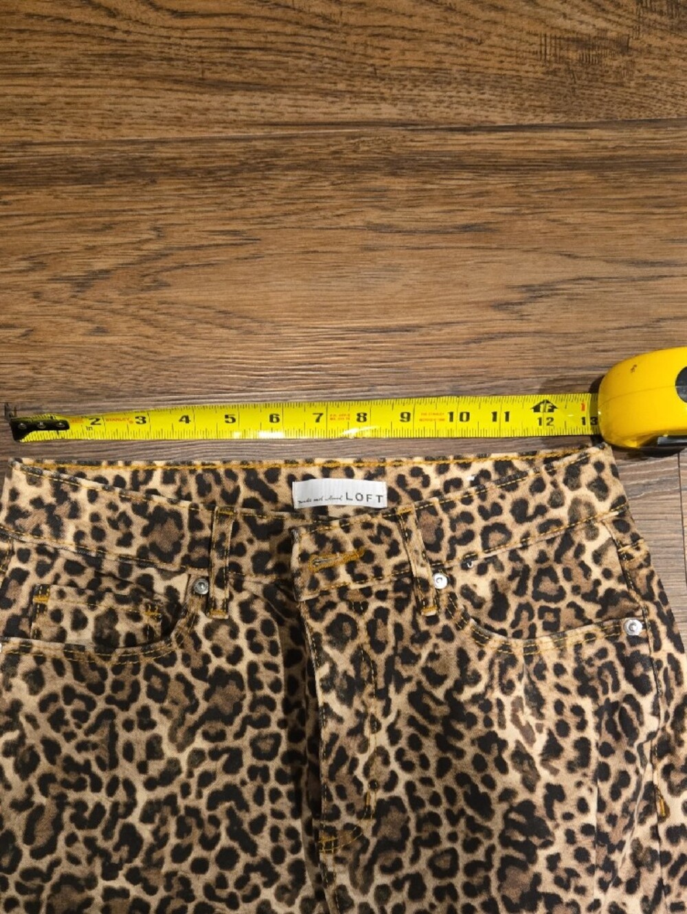 LOFT Leopard Print Wide-Leg Jeans - Tan and Brown - Picture 4 of 6